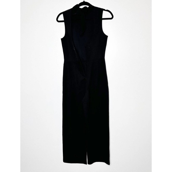 NWT Club Monaco Symone Jumpsuit Sleeveless Mock Halter Tie Neck Women's Black 0 - Picture 6 of 10